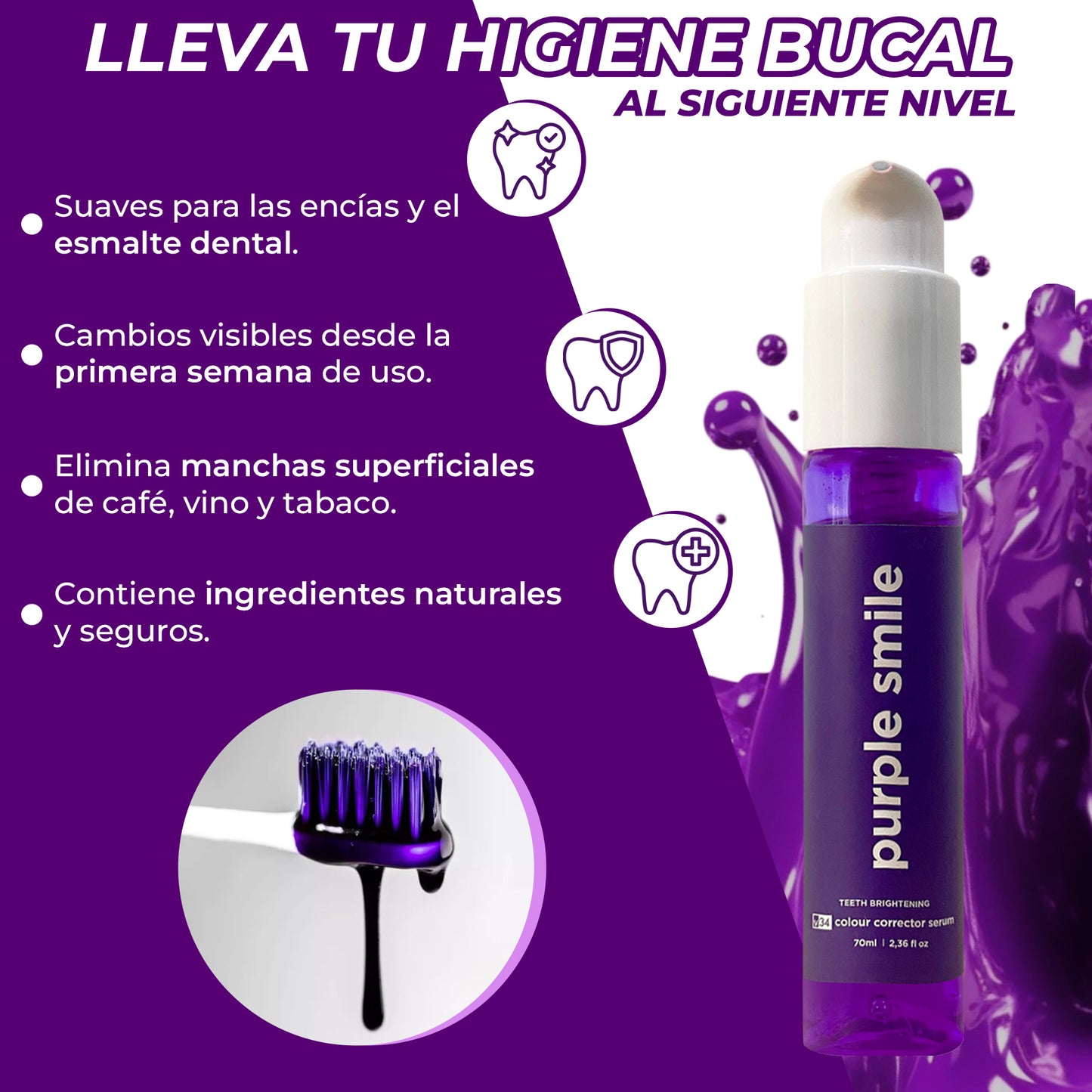 🦷✨ ¡Despierta tu mejor sonrisa con la Espuma Morada Purple Smile! 💜